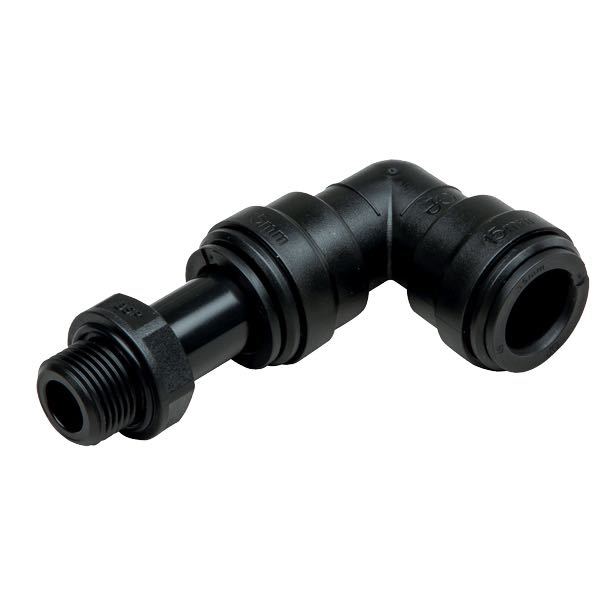 Quick kobling 90° 3/8" gevind Ø15mm, john guest