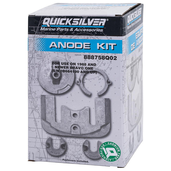 Quicksilver 888758Q02 Aluminium Anode Kit til MerCruiser Bravo One